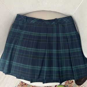 Aritzia Green and Black Plaid A-Line Skirt